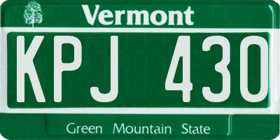 VT license plate KPJ430