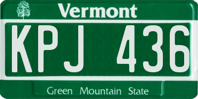 VT license plate KPJ436