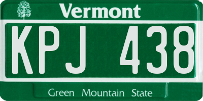 VT license plate KPJ438