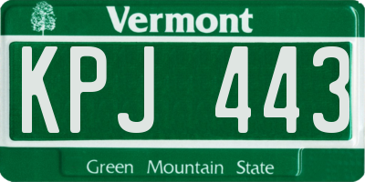 VT license plate KPJ443