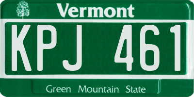VT license plate KPJ461