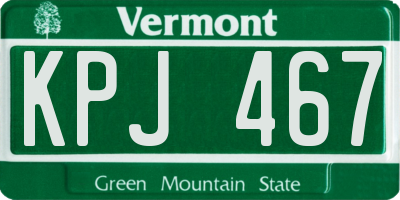 VT license plate KPJ467
