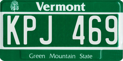 VT license plate KPJ469