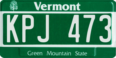 VT license plate KPJ473