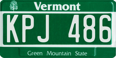 VT license plate KPJ486