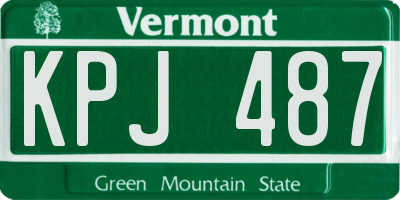 VT license plate KPJ487