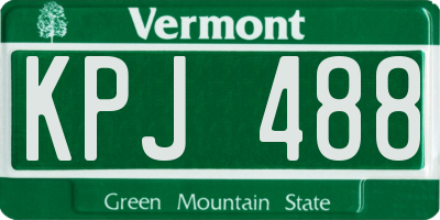 VT license plate KPJ488
