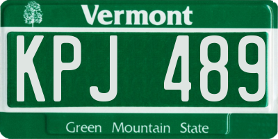 VT license plate KPJ489