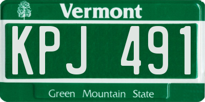 VT license plate KPJ491