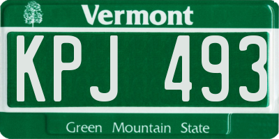 VT license plate KPJ493