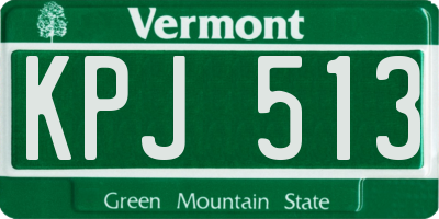 VT license plate KPJ513