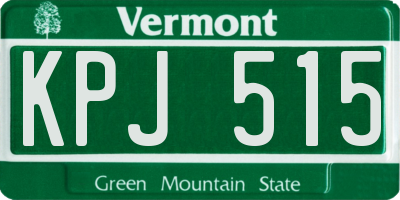 VT license plate KPJ515
