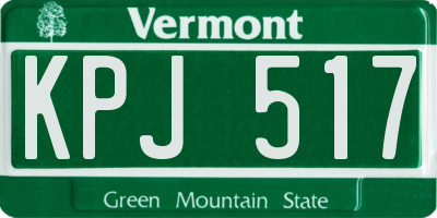 VT license plate KPJ517
