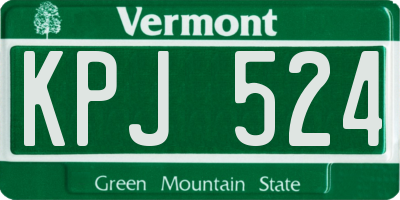 VT license plate KPJ524