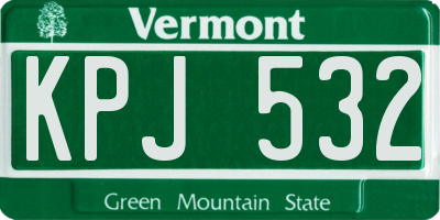 VT license plate KPJ532