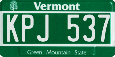 VT license plate KPJ537