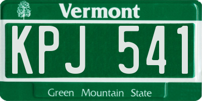 VT license plate KPJ541
