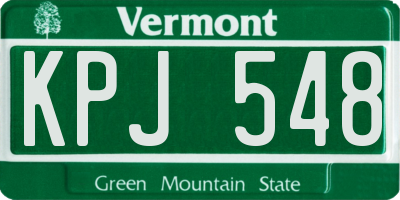 VT license plate KPJ548