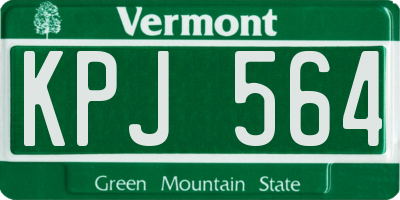 VT license plate KPJ564