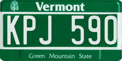 VT license plate KPJ590