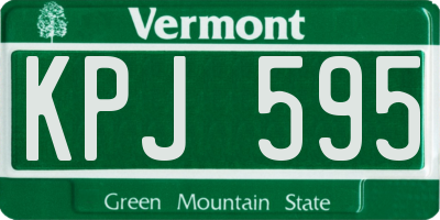 VT license plate KPJ595