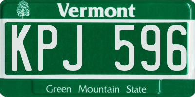 VT license plate KPJ596