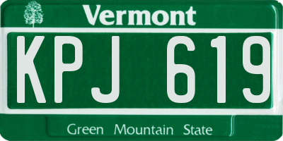 VT license plate KPJ619