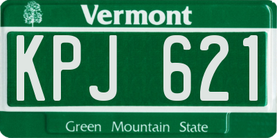 VT license plate KPJ621