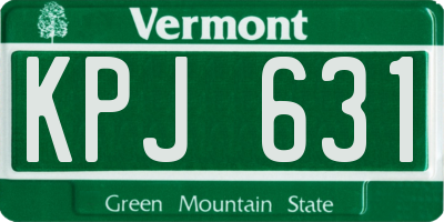 VT license plate KPJ631