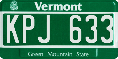 VT license plate KPJ633