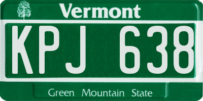 VT license plate KPJ638