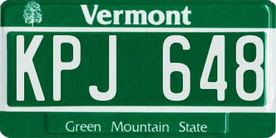 VT license plate KPJ648