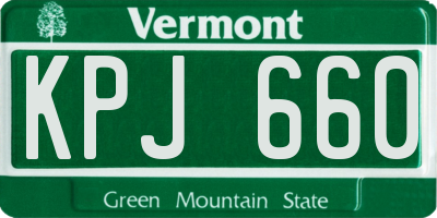 VT license plate KPJ660