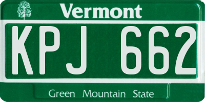 VT license plate KPJ662
