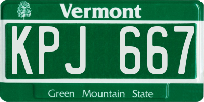 VT license plate KPJ667