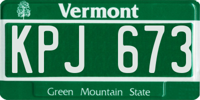 VT license plate KPJ673