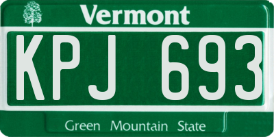 VT license plate KPJ693