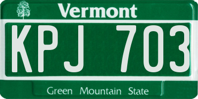 VT license plate KPJ703