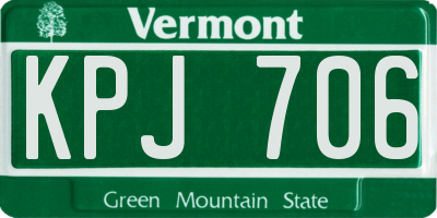 VT license plate KPJ706