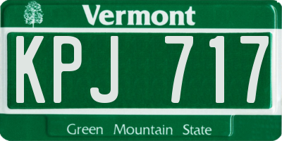 VT license plate KPJ717
