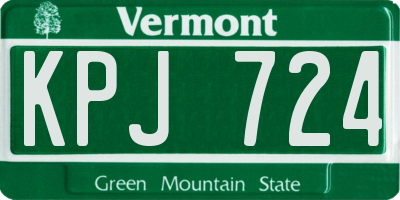 VT license plate KPJ724