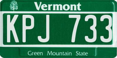 VT license plate KPJ733