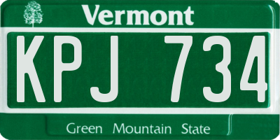 VT license plate KPJ734