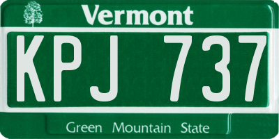 VT license plate KPJ737