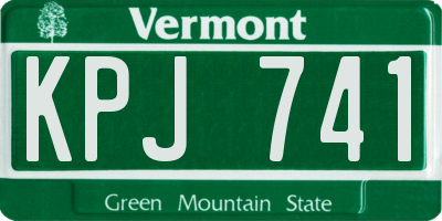 VT license plate KPJ741