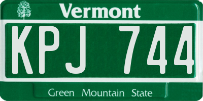 VT license plate KPJ744