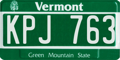 VT license plate KPJ763