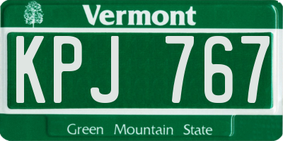 VT license plate KPJ767