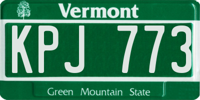 VT license plate KPJ773