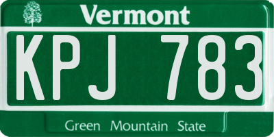 VT license plate KPJ783